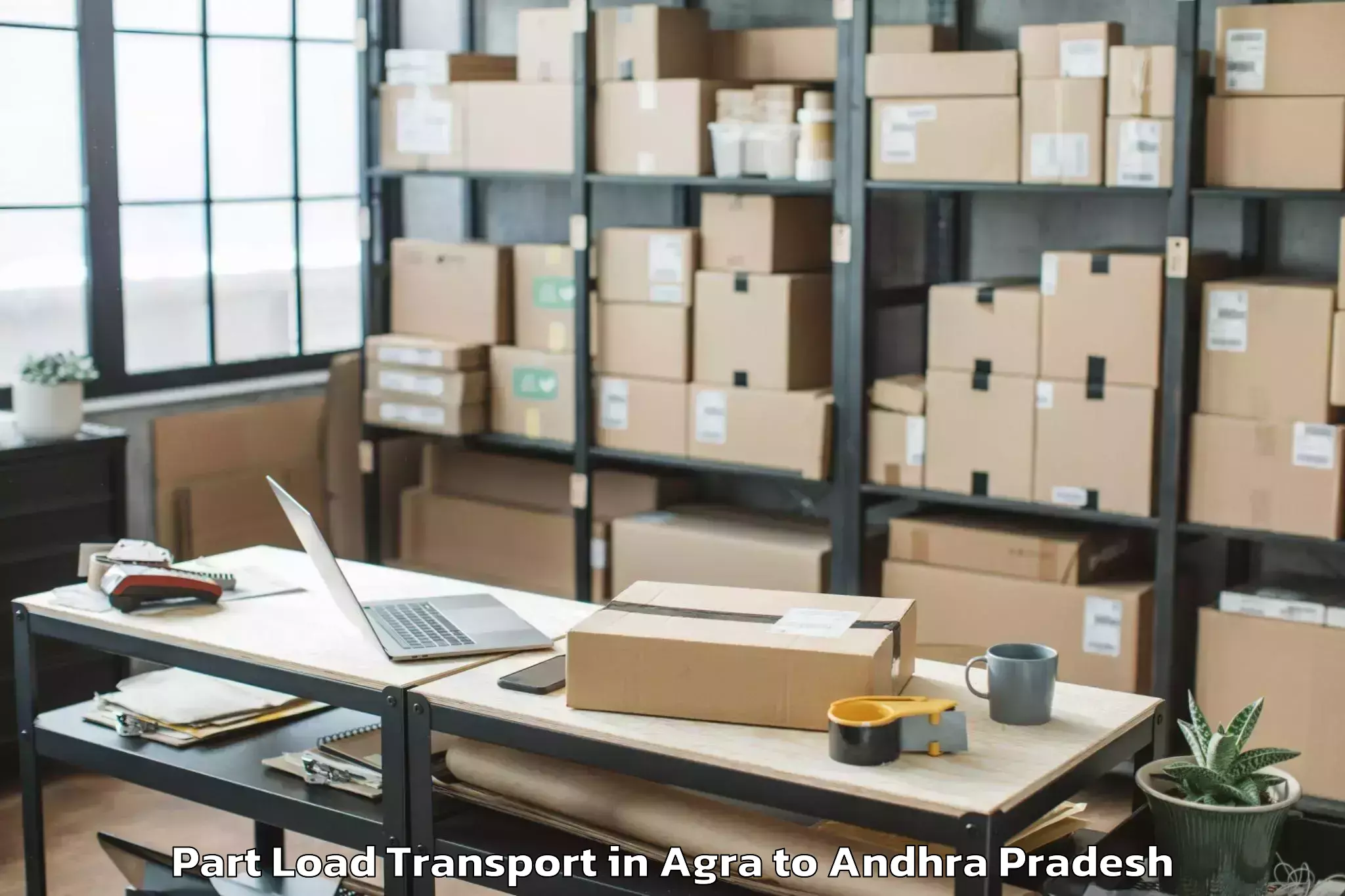 Professional Agra to Krishna University Machilipatn Part Load Transport